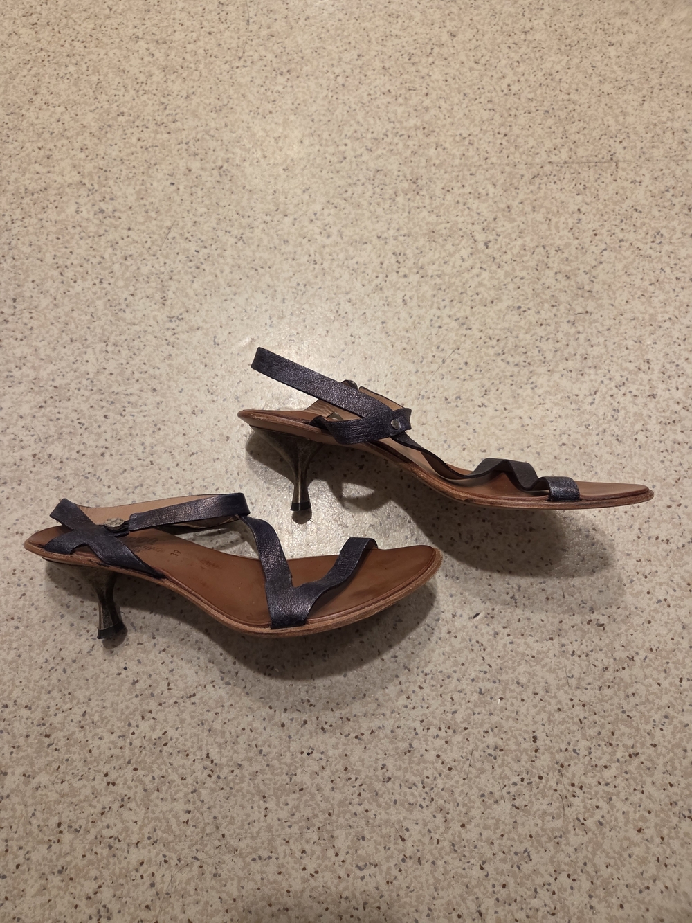 Women’s Cydewoq Brown Strappy Kitten Heel Sandals